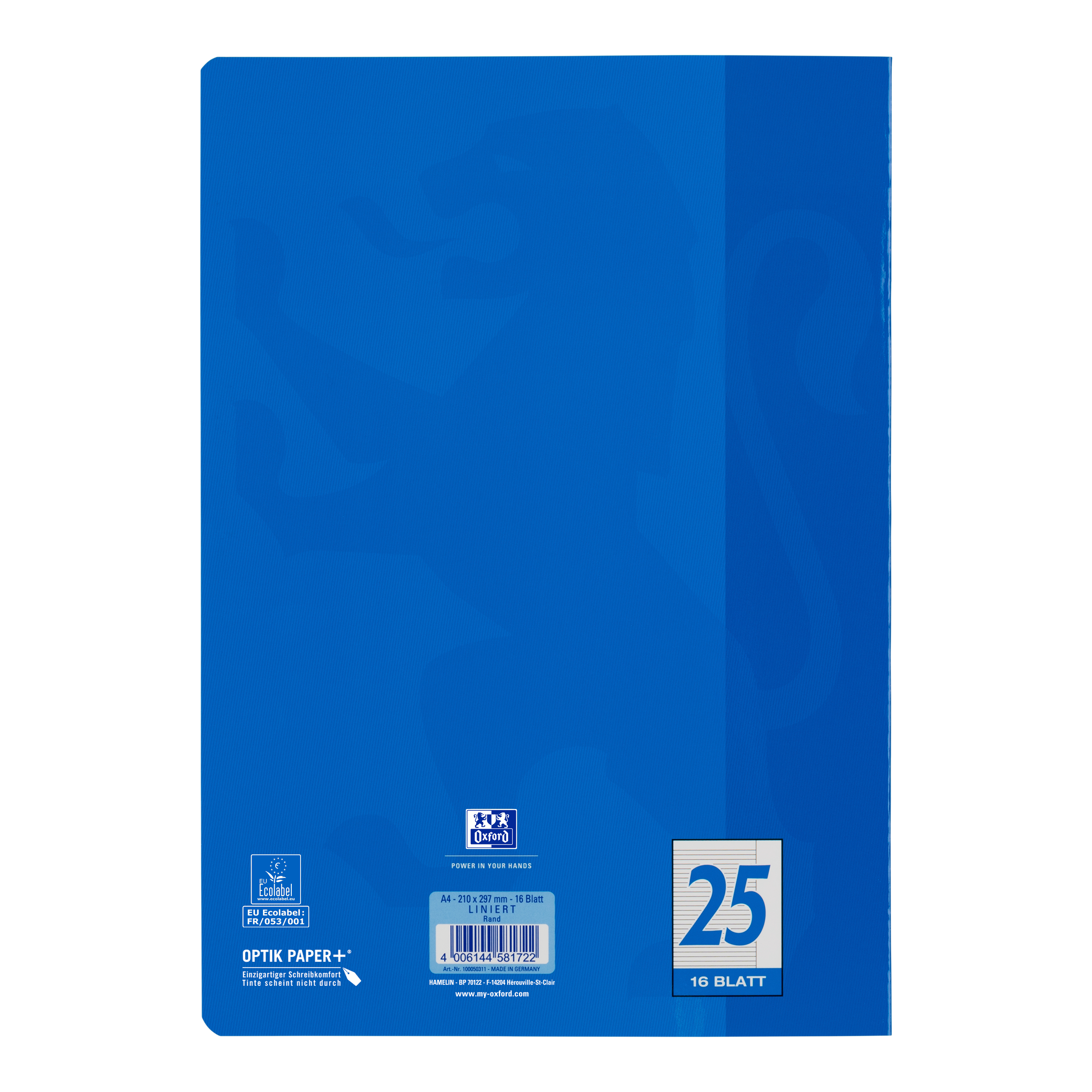 OXFORD Schulheft A4 Liniert mit Rand für Korrekturen Blau – Bild 5
