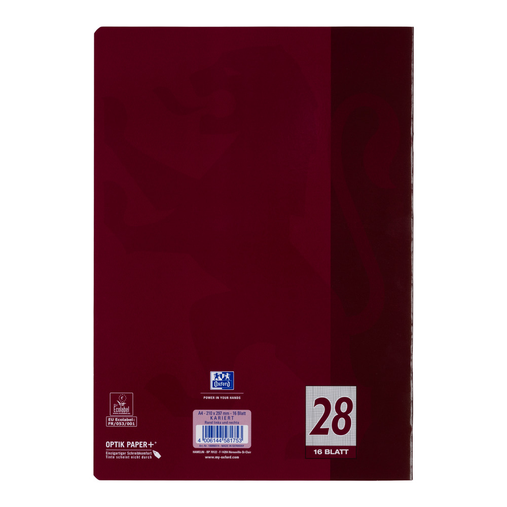 OXFORD Schulheft A4 Kariert mit Hilfsrand Pflaume – Bild 6