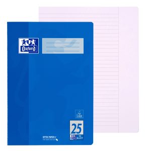 OXFORD Schulheft A4 Liniert mit Rand für Korrekturen Blau