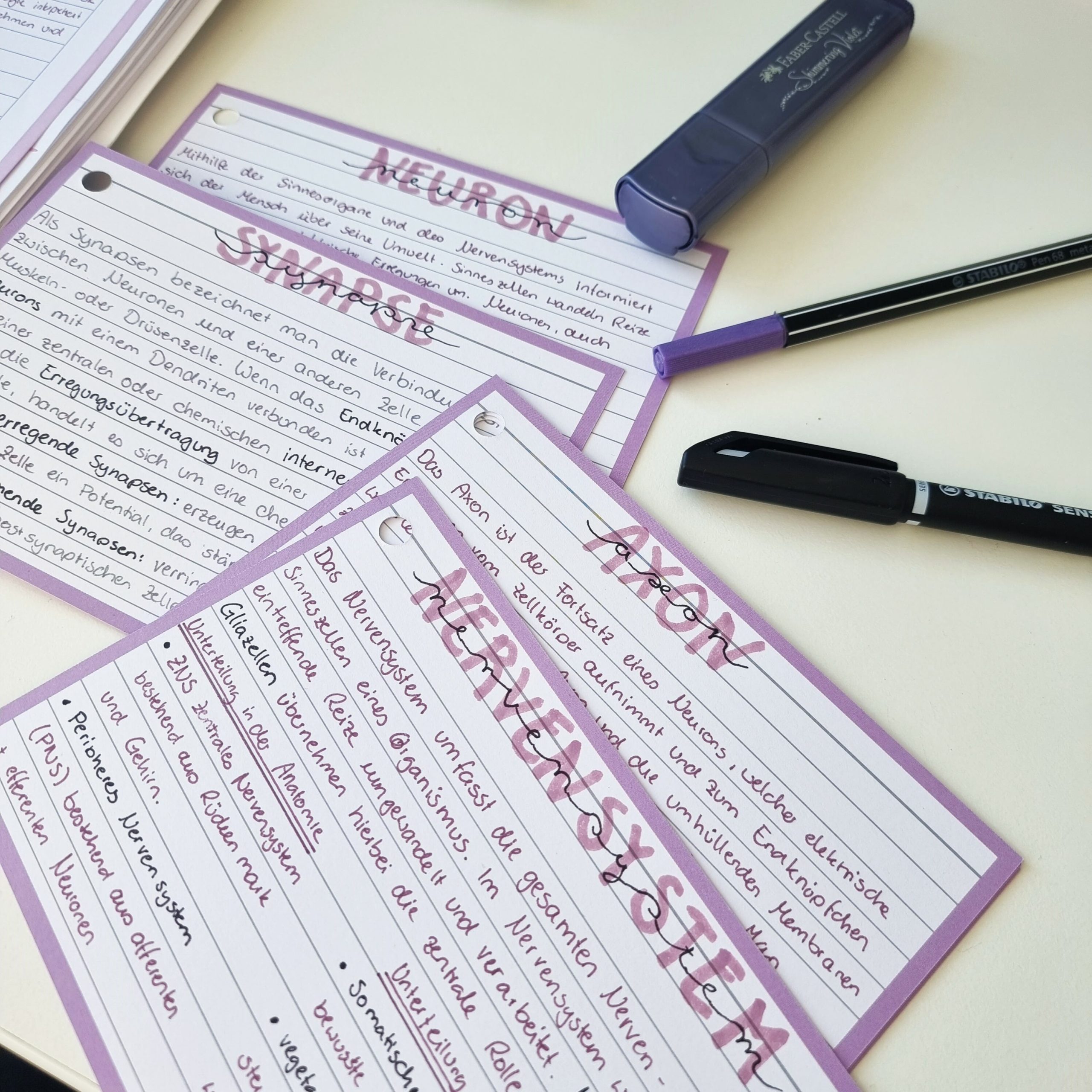 Leitner Flashcards Karteikarten A6 flieder liniert – Bild 2