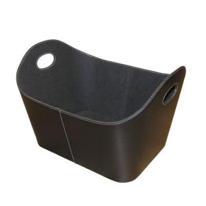 Kunstlederkorb rechteckig – schwarz