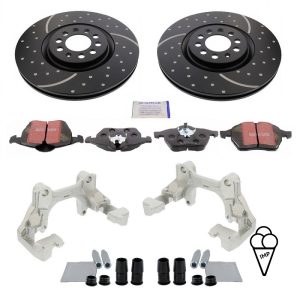 Umbausatz 312mm EBC Jubi Bremse vorne mit Trägern & Scheiben und Beläge auch Bora, A3 usw.