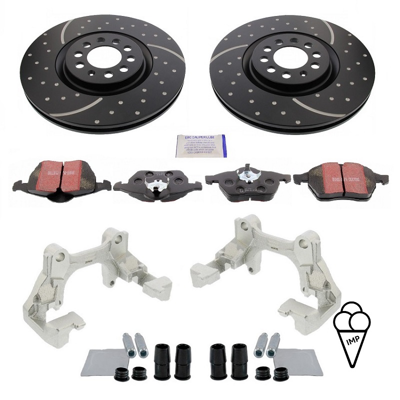 Umbausatz 312mm EBC Jubi Bremse vorne mit Trägern & Scheiben und Beläge auch Bora, A3 usw.