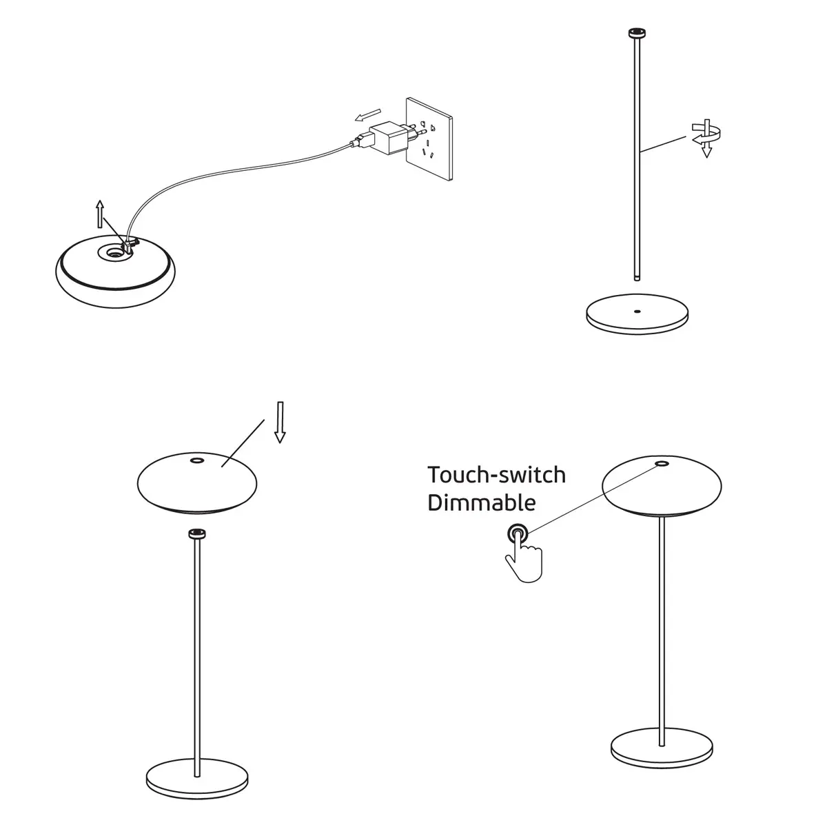 LED Akku Tischleuchte STEPHANIE (Basis) weiß | schwarz – Bild 4