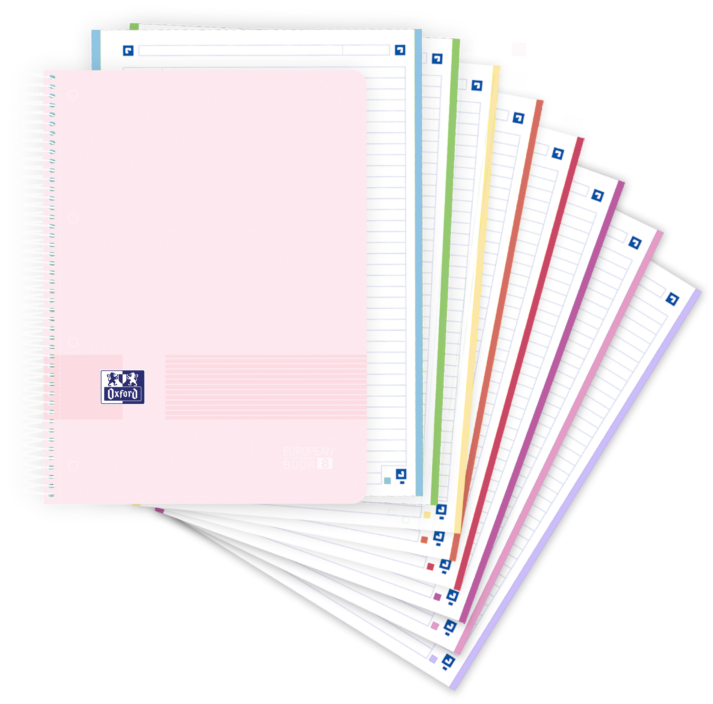 OXFORD EUROPEAN BOOK 8 Collegeblock für alle Fächer Liniert Pastell Rosa