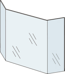 Glaskeramikscheibe ohne Siebdruck mit Dichtung 8 mm