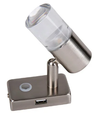 12-V-LED-Spot mit Touch-Schalter und USB-Port im Sockel