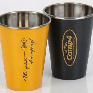 Harmony Edelstahlbecher im 2er Set – Gelb & Anthrazit