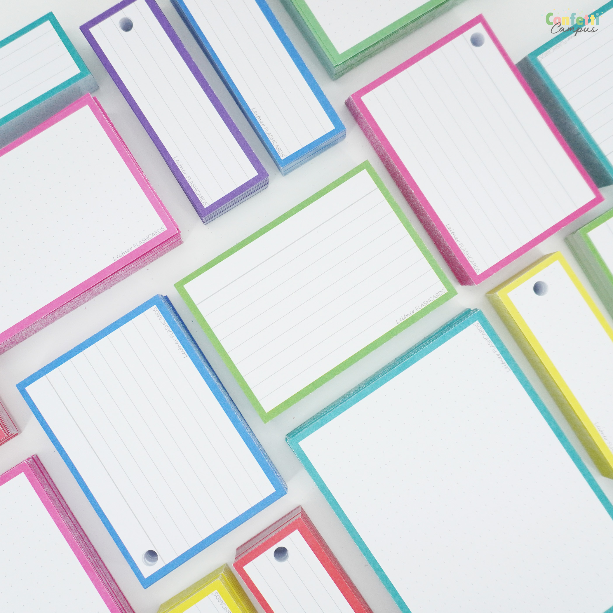 Leitner Flashcards Karteikarten A7 Grün Liniert – Bild 5