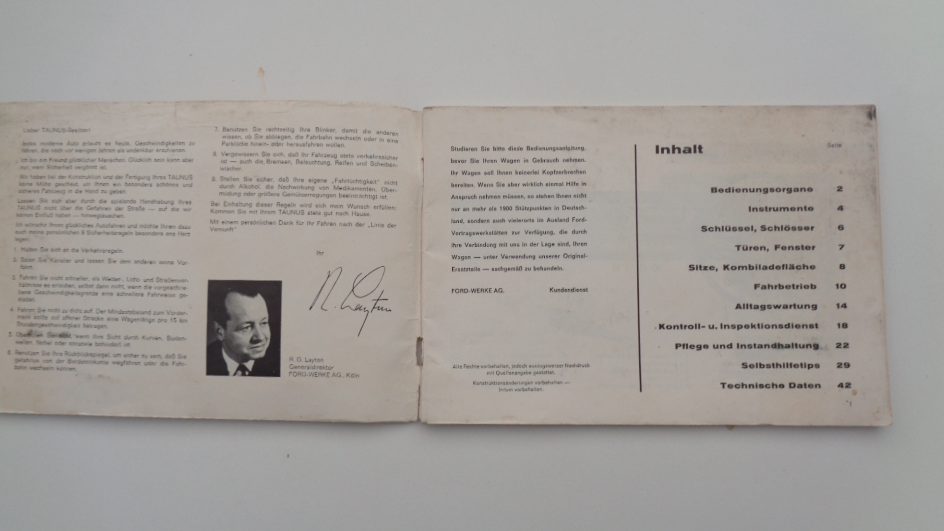 Bedienungsanleitung für Ford Taunus 12M – Bild 7