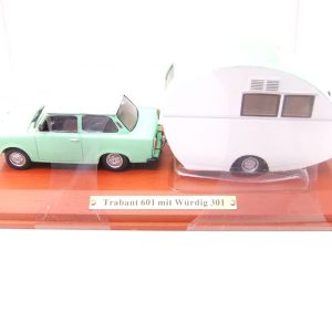 Atlas Modellauto PKW Trabant 601 mit Wohnanhänger „Würdig 301“