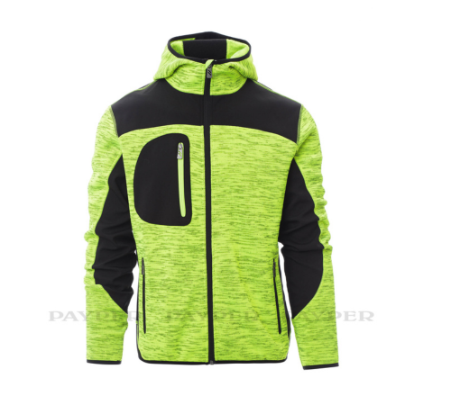 Trip Herren Fleece-Strickjacke Neongelb / Schwarz