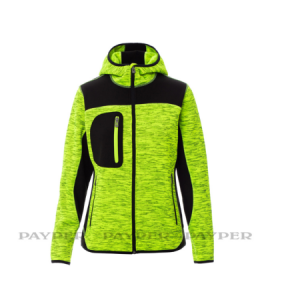 Trip Damen Fleece-Strickjacke Neongelb/Schwarz