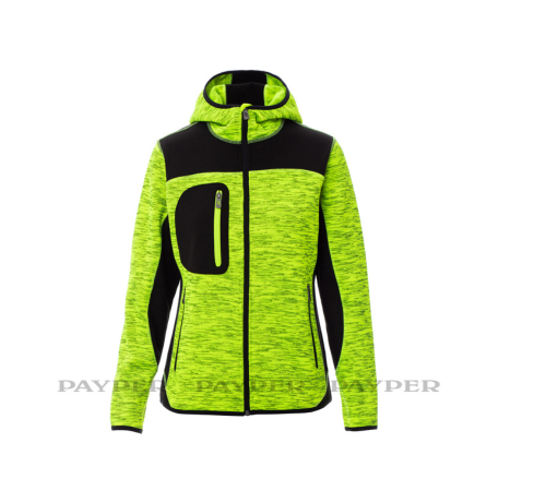 Trip Damen Fleece-Strickjacke Neongelb/Schwarz