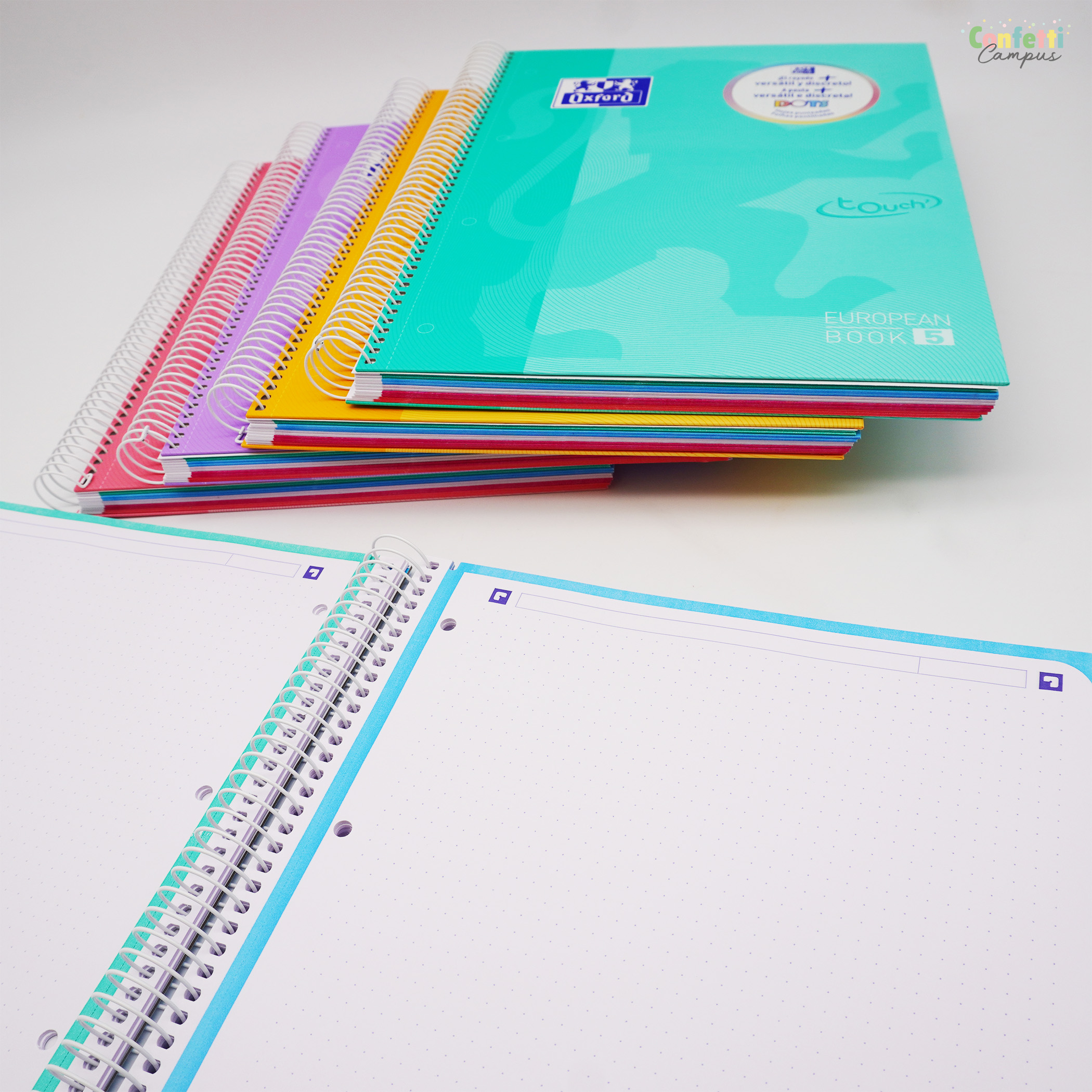 OXFORD EUROPEAN BOOK 5 Collegeblock mit Rand für 5 Fächer Dotted Flieder – Bild 3