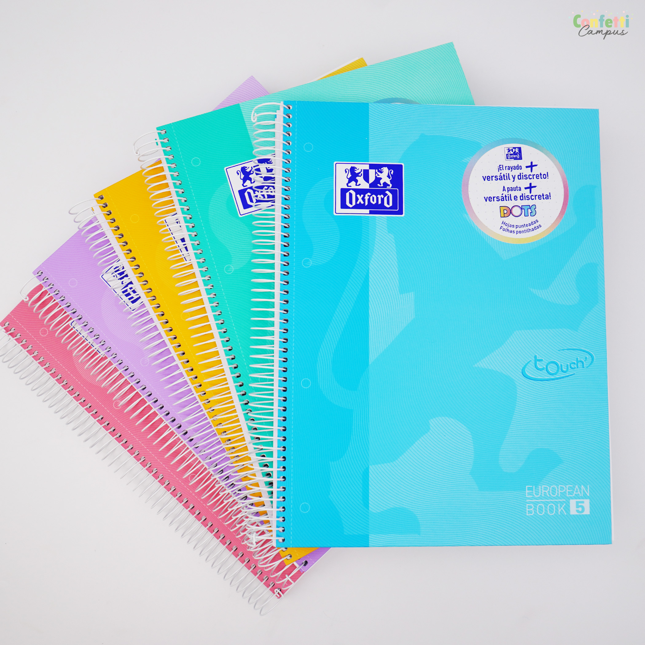 OXFORD EUROPEAN BOOK 5 Collegeblock mit Rand für 5 Fächer Dotted Flieder – Bild 7