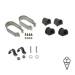 Golf1 Hinterachse Stabilisator Anbausatz mit Schraubbaren Schellen + Lagern auch Jetta & Scirocco