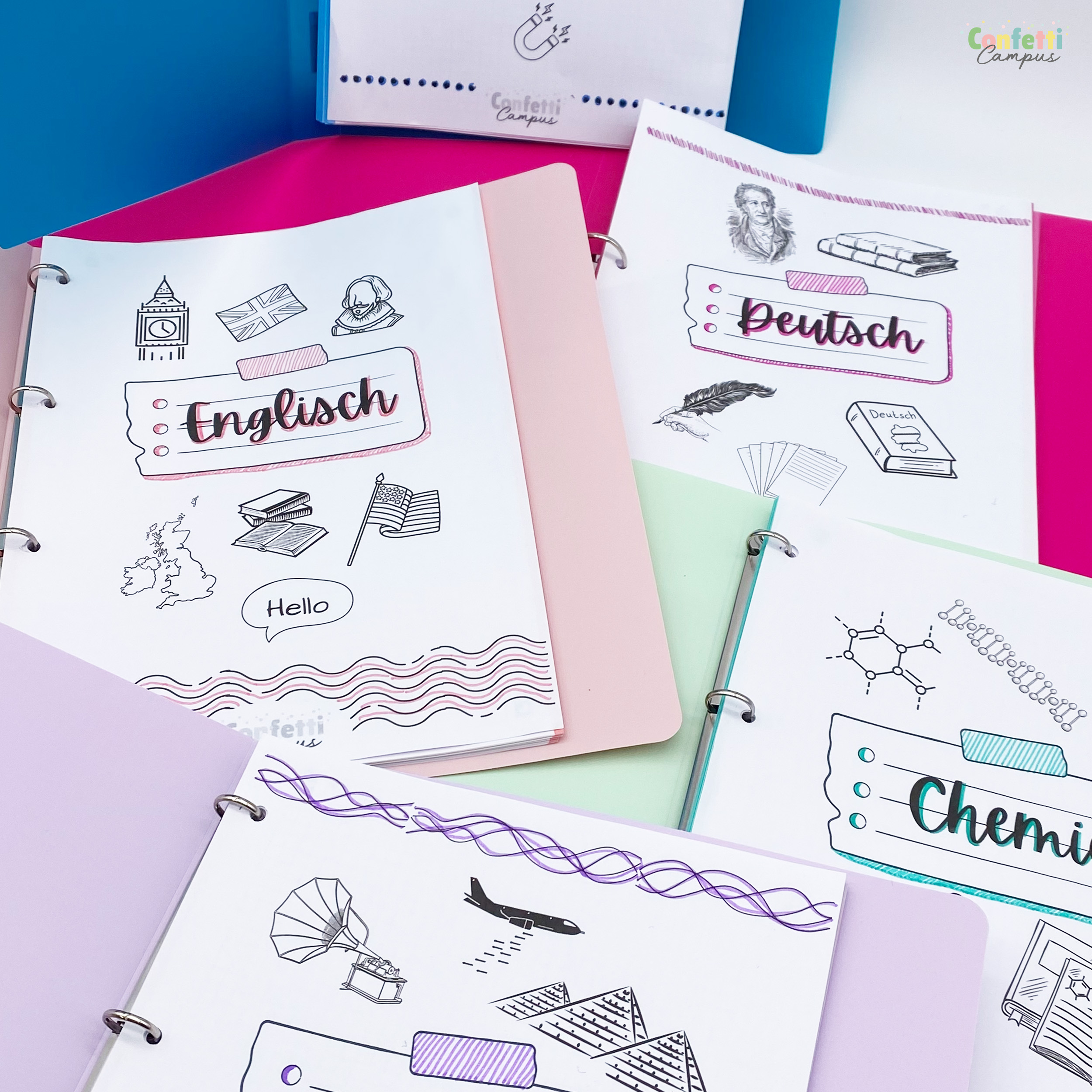 Oxford School Life Schmales Ringbuch Plastik A4 Pastell Rosa – Bild 4