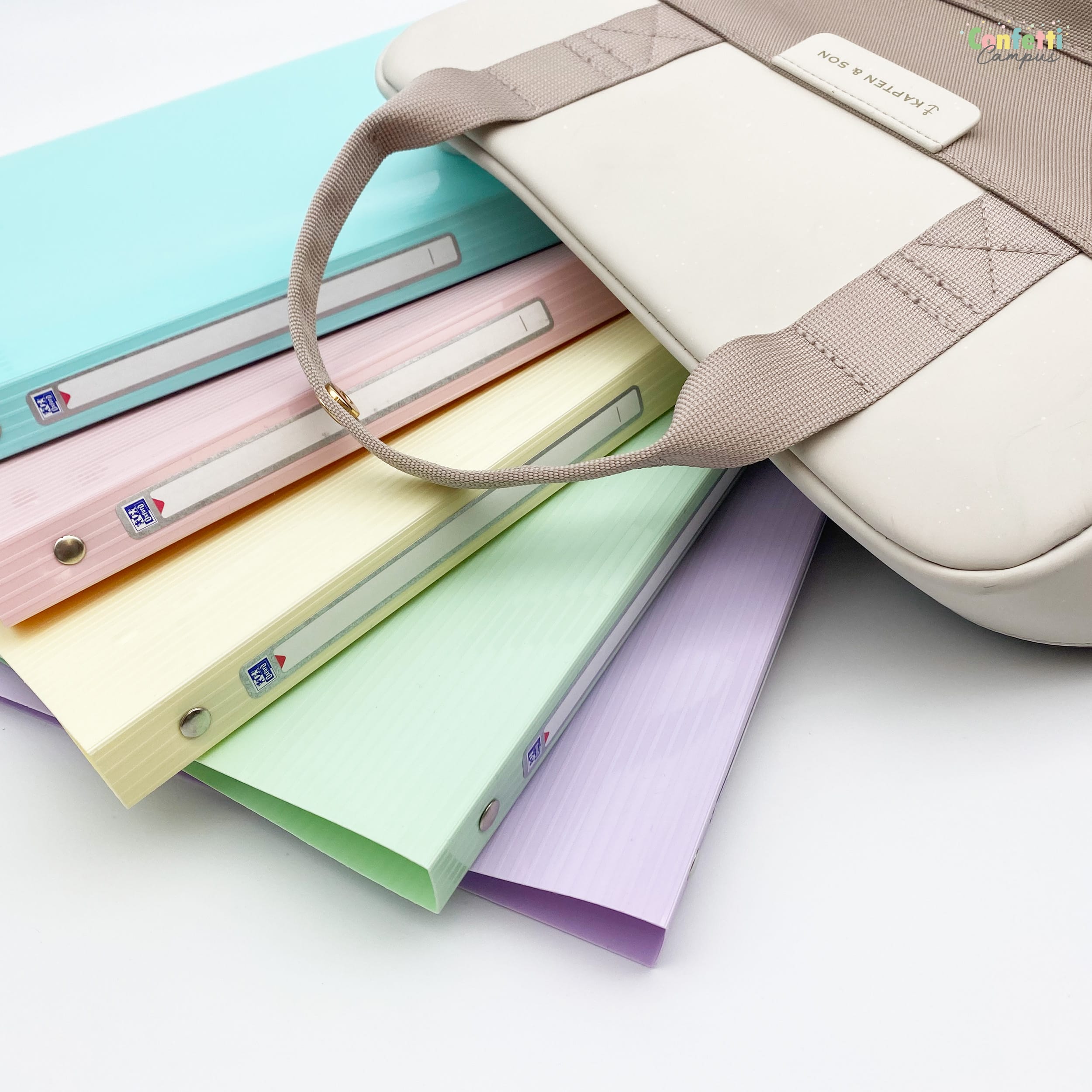 Oxford School Life Schmales Ringbuch Plastik A4 Pastell Rosa – Bild 3