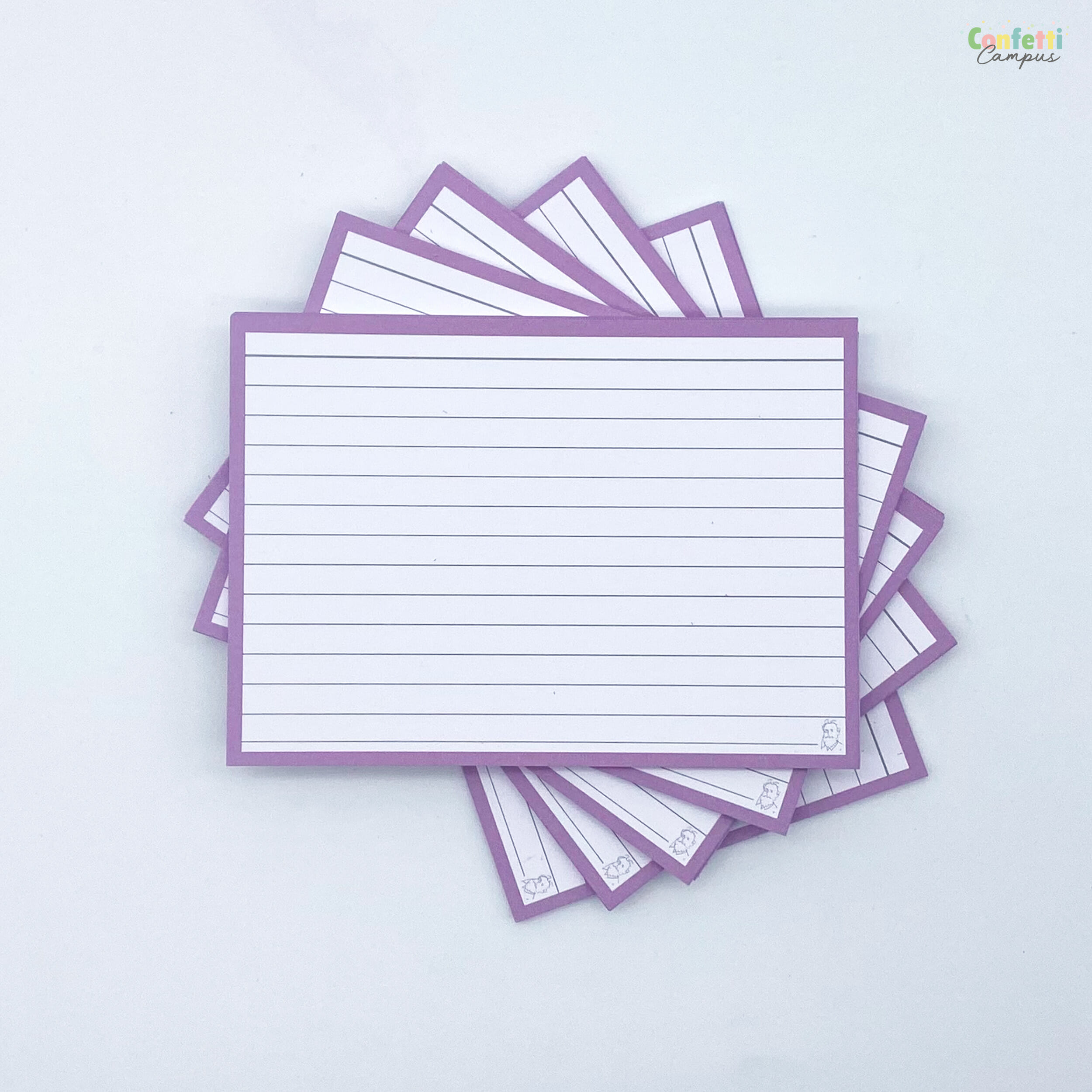 Leitner Flashcards Karteikarten A6 flieder liniert