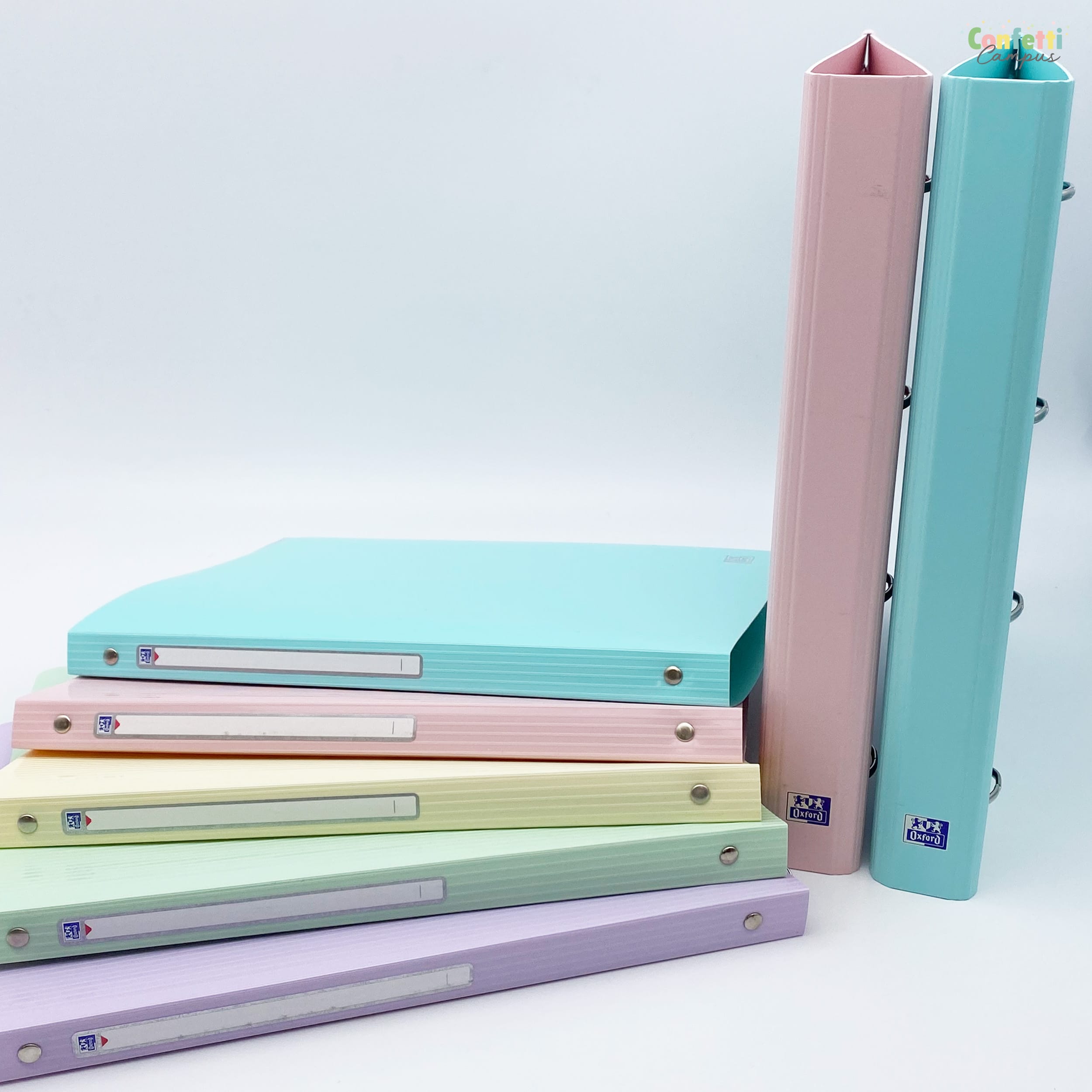 Oxford School Life Schmales Ringbuch Plastik A4 Pastell Rosa – Bild 5