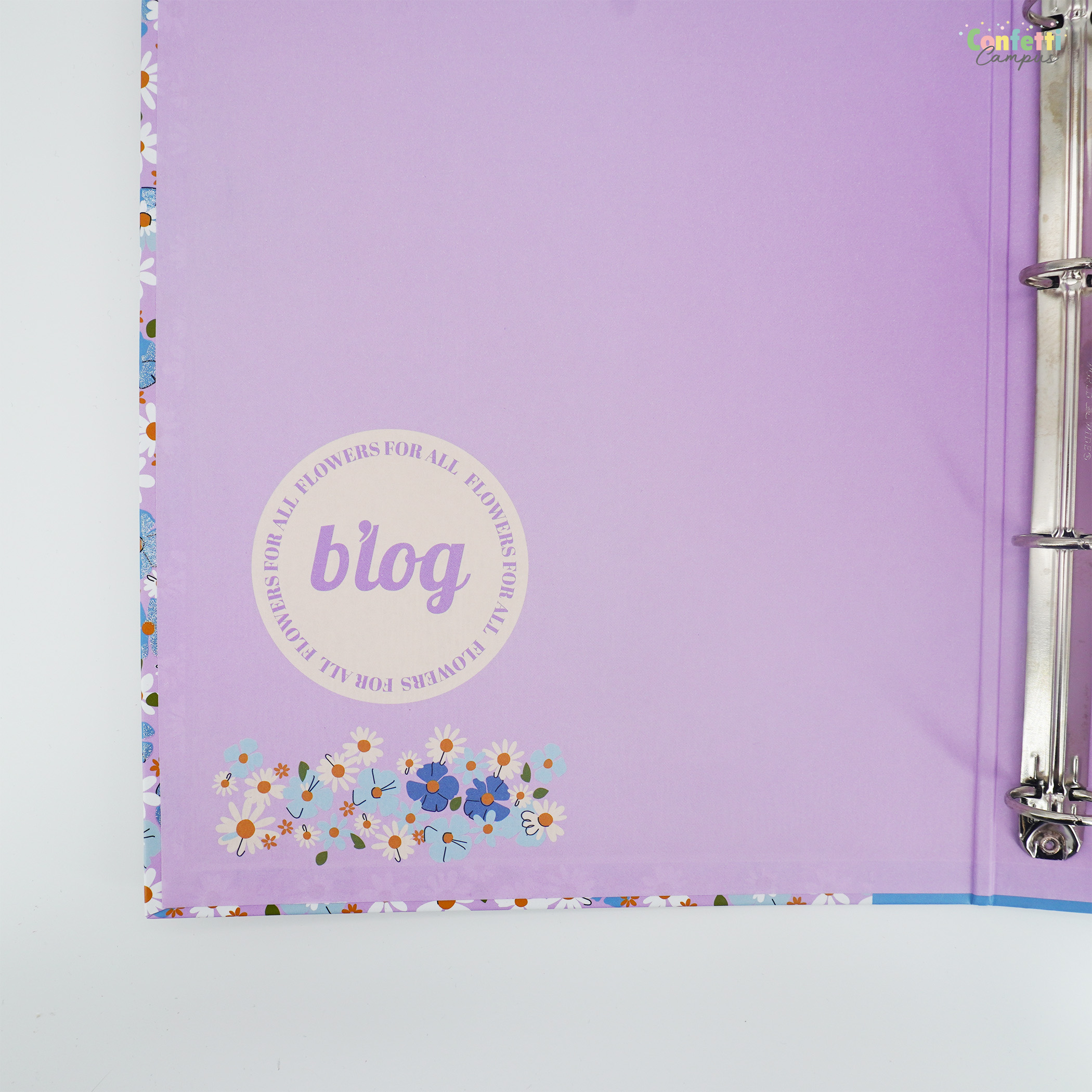 ANCOR Ringbuchordner Rückenbreite 4cm Blumen Hellblau – Bild 4