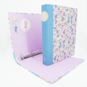 ANCOR Ringbuchordner Rückenbreite 4cm Blumen Hellblau