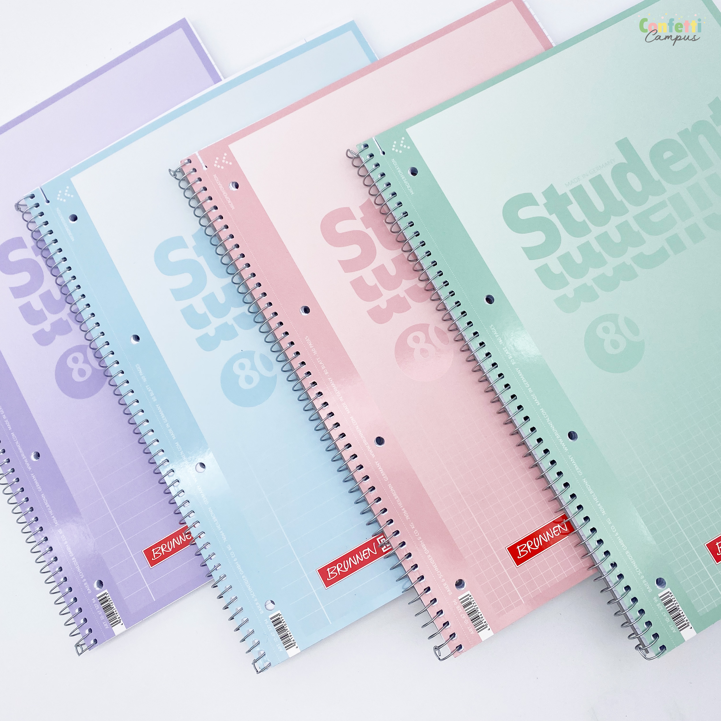 BRUNNEN PREMIUM STUDENT Collegeblock A4 Pastell Blau liniert – Bild 2