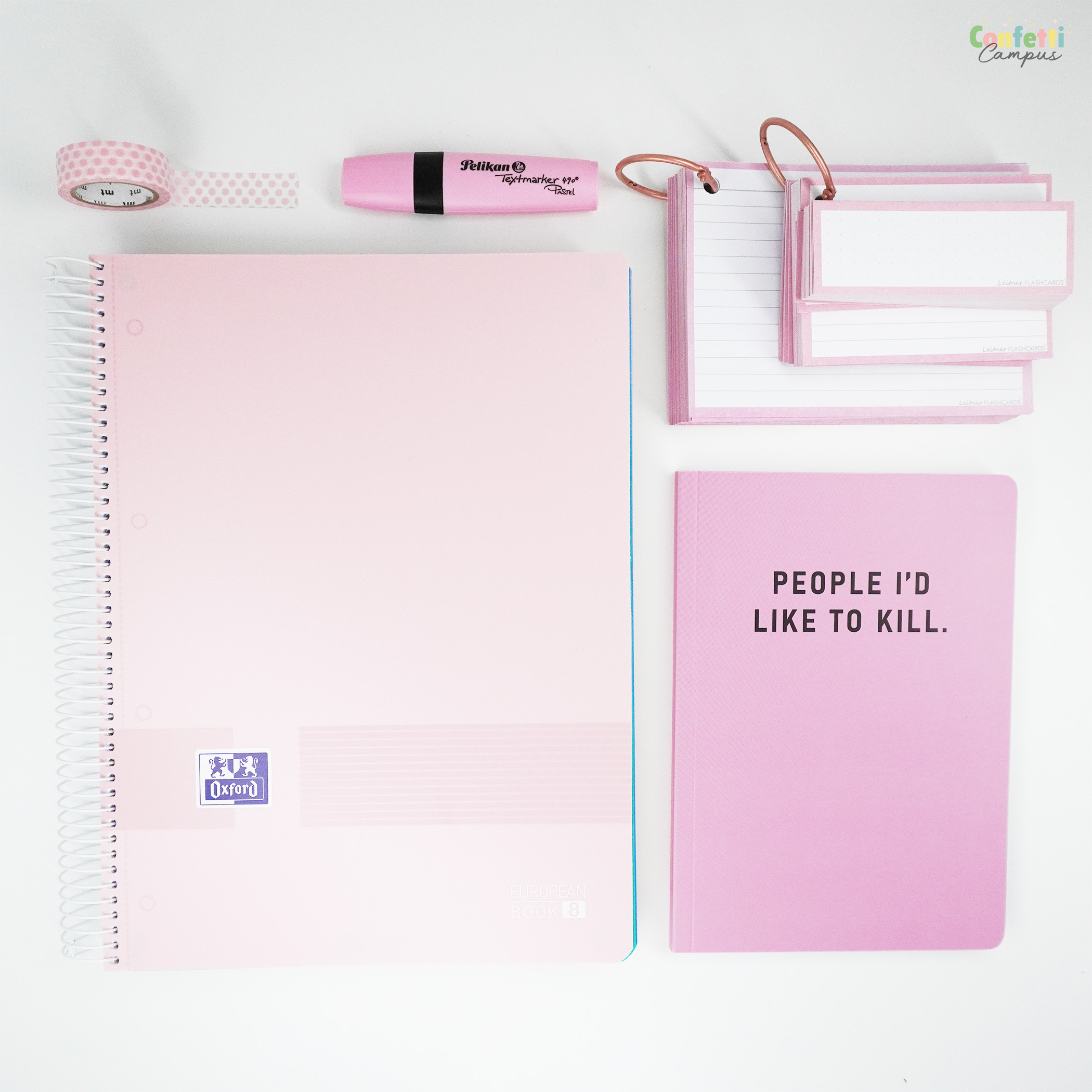 OXFORD EUROPEAN BOOK 8 Collegeblock für alle Fächer Liniert Pastell Rosa – Bild 5