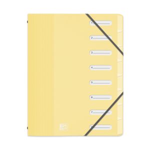 Oxford Fächermappe A4 mit 9 Fächern Plastik Hellgelb
