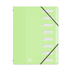 Oxford Fächermappe A4 mit 9 Fächern Plastik Hellgrün