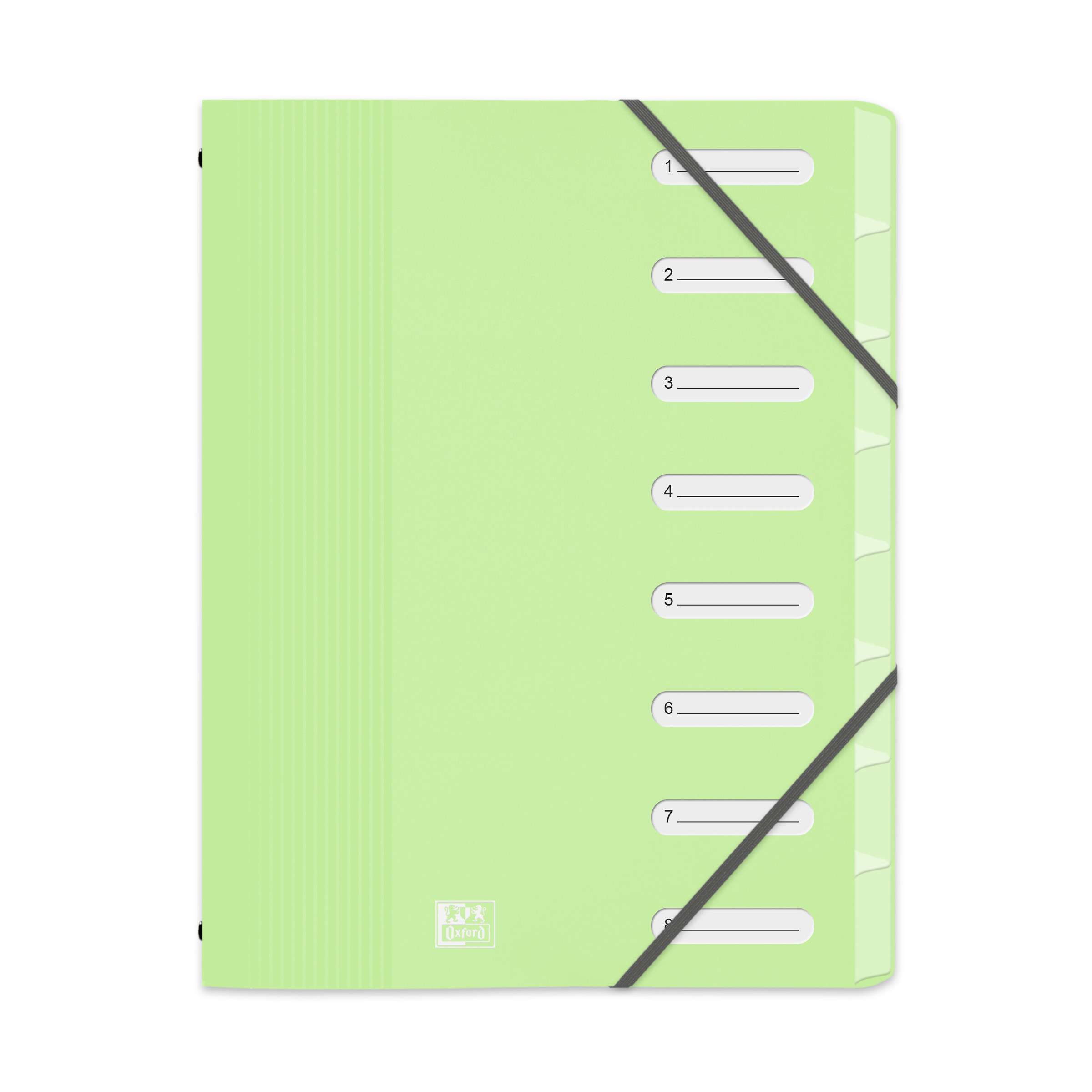 Oxford Fächermappe A4 mit 9 Fächern Plastik Hellgrün