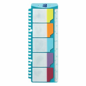 OXFORD Sticky Tab Trennblatt-Lineal mit 25 Klebe-Registern