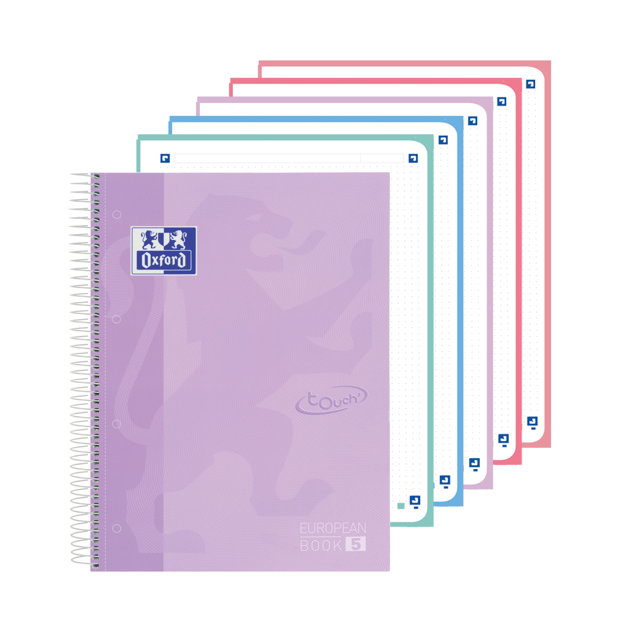 OXFORD EUROPEAN BOOK 5 Collegeblock mit Rand für 5 Fächer Dotted Flieder