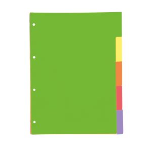 Oxford Strongline Register 5 Ordner-Trennblätter in 5 lebendige Farben Karton