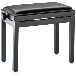 Stagg Pianobank Schwarz Matt mit schwarzem Vinylbezug