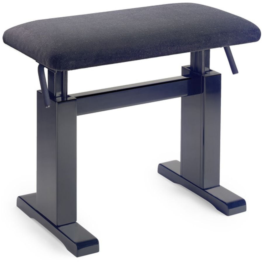 Stagg Pianobank Hydraulic Schwarz Matt mit Stoffbezug