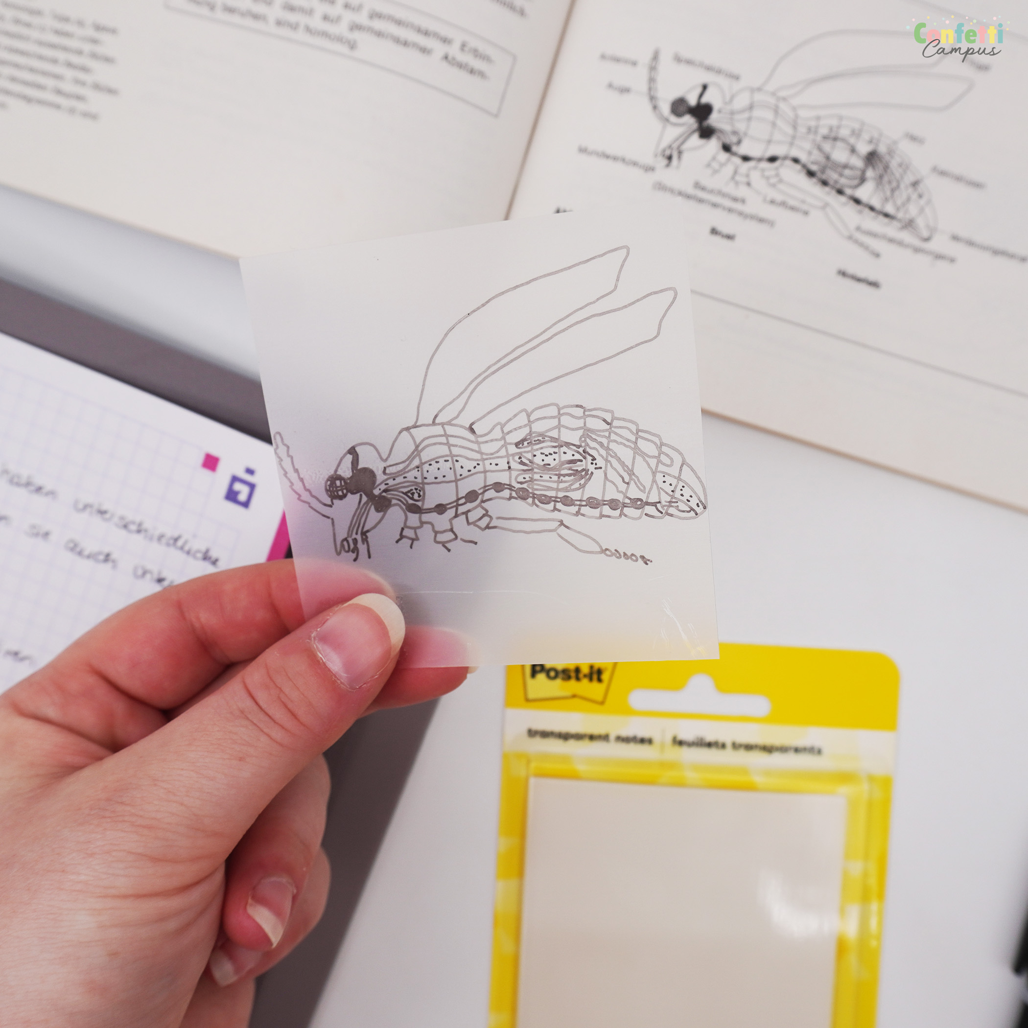 POST-IT durchsichtige Haftnotizen 73mmx73mm transparent – Bild 2