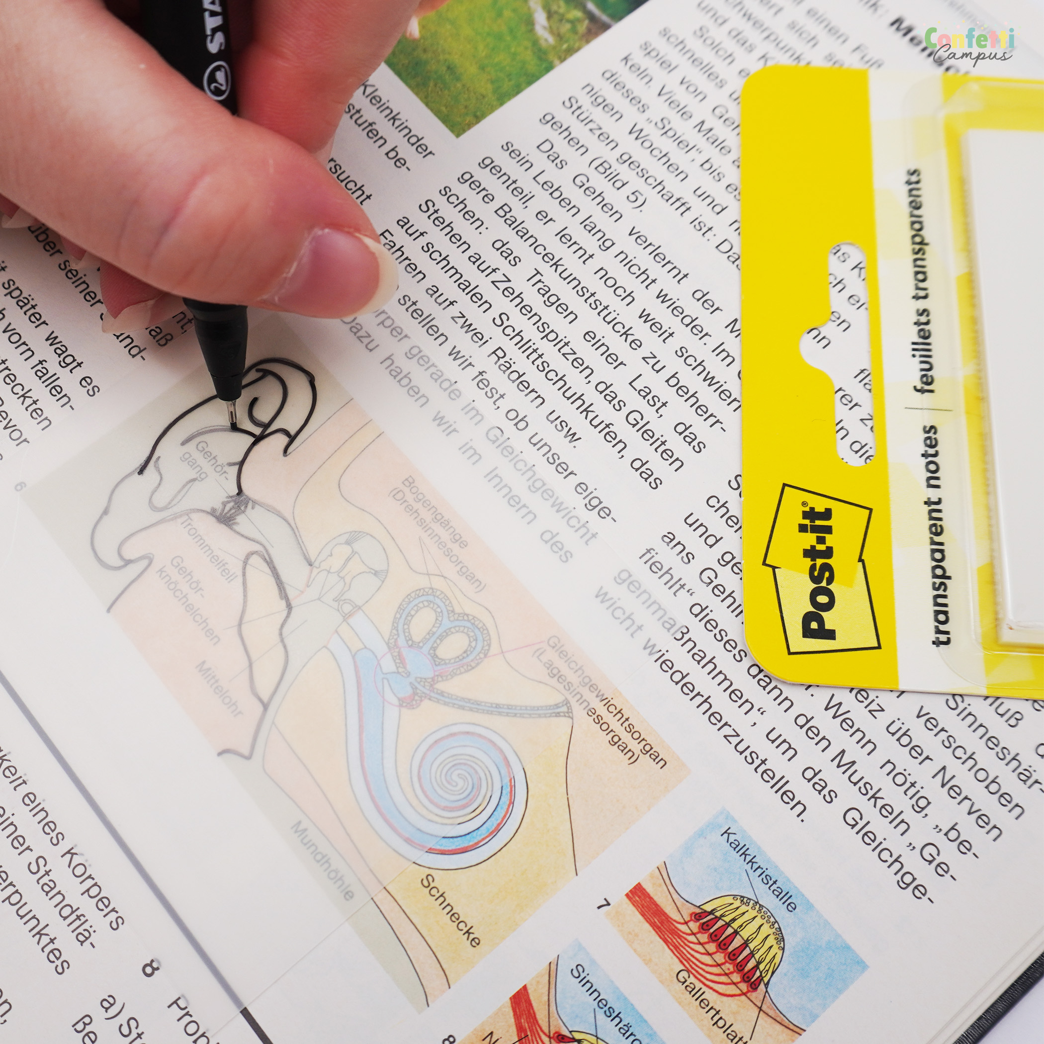 POST-IT durchsichtige Haftnotizen 73mmx73mm transparent – Bild 7