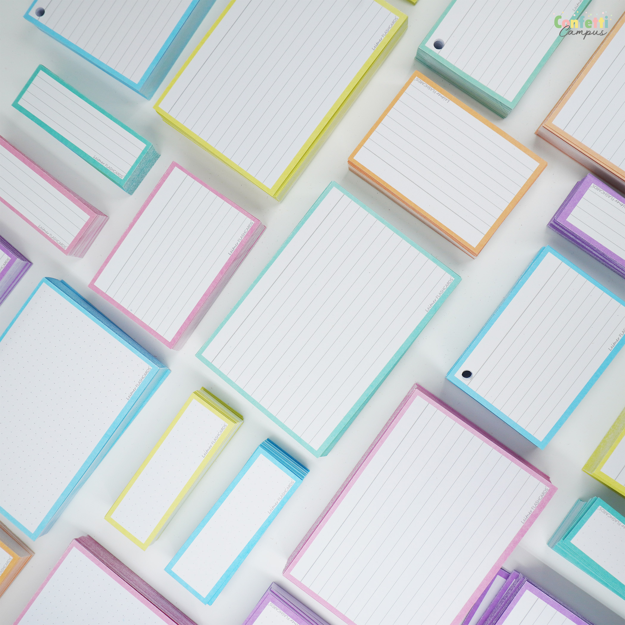 Leitner Flashcards Karteikarten A6 Pastell Mint Liniert – Bild 3