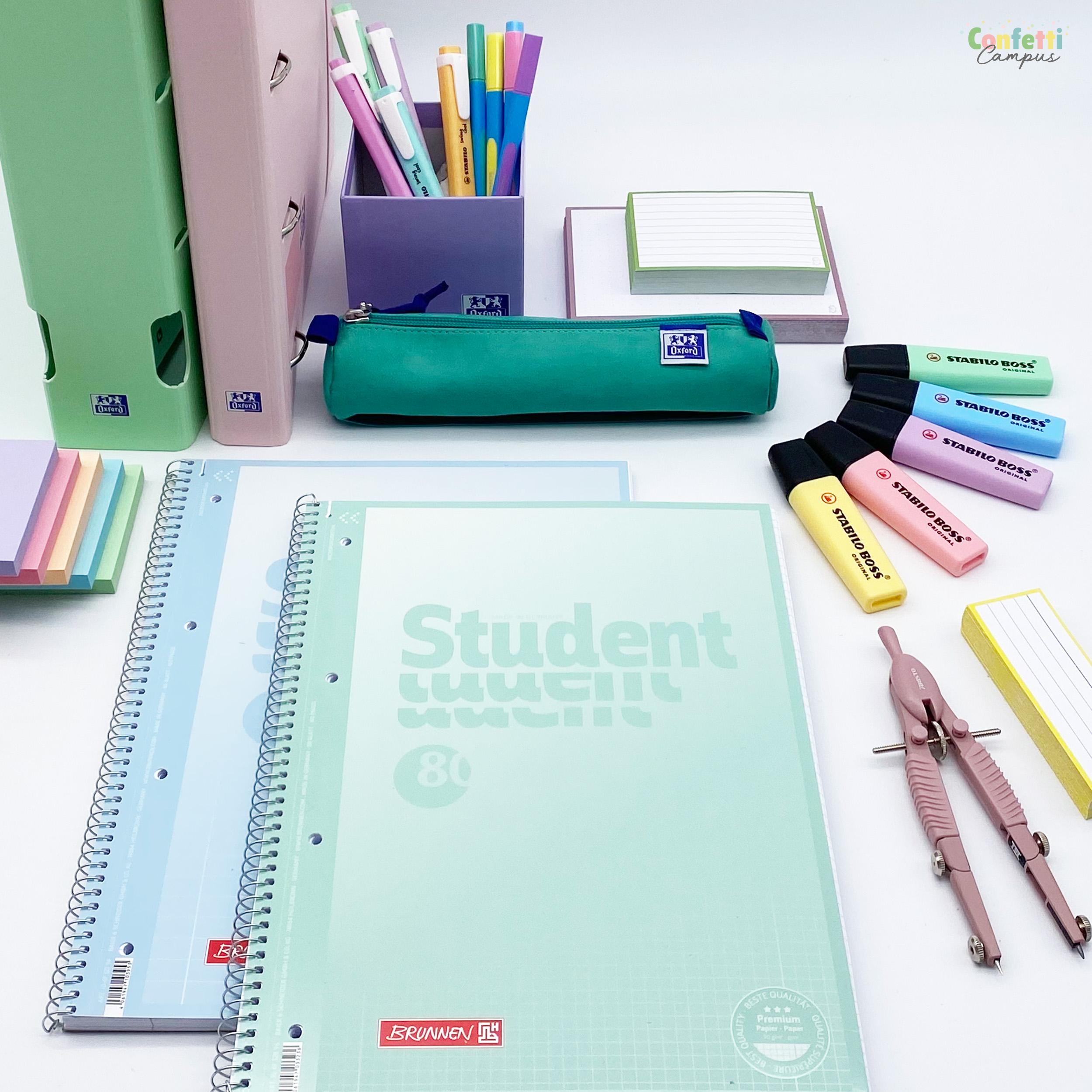 BRUNNEN PREMIUM STUDENT Collegeblock A4 Pastell Blau liniert – Bild 4