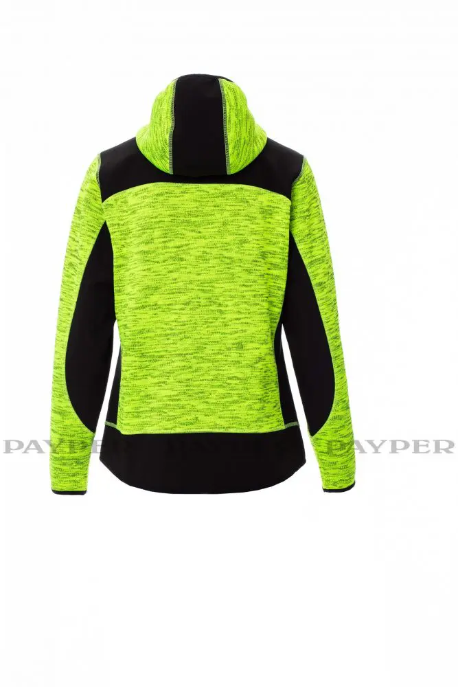 Trip Damen Fleece-Strickjacke Neongelb/Schwarz – Bild 4