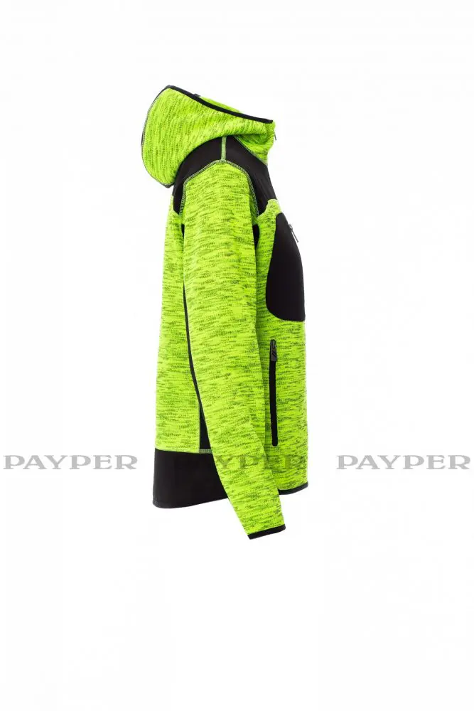 Trip Damen Fleece-Strickjacke Neongelb/Schwarz – Bild 3