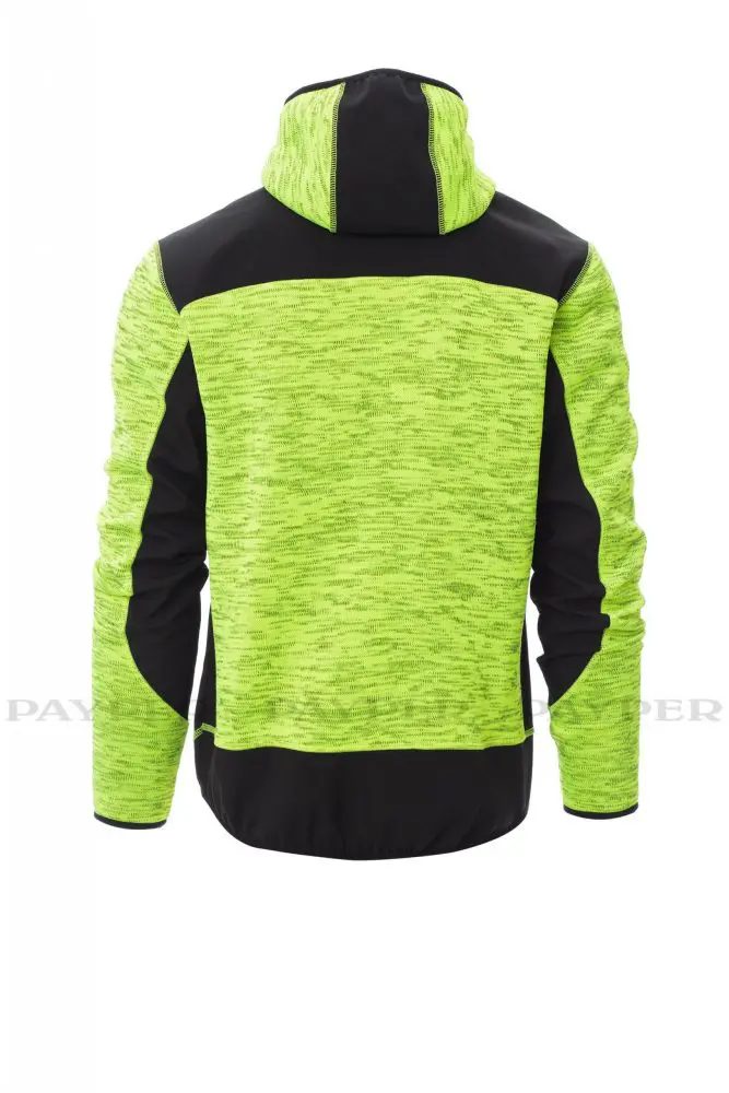 Trip Herren Fleece-Strickjacke Neongelb / Schwarz – Bild 4