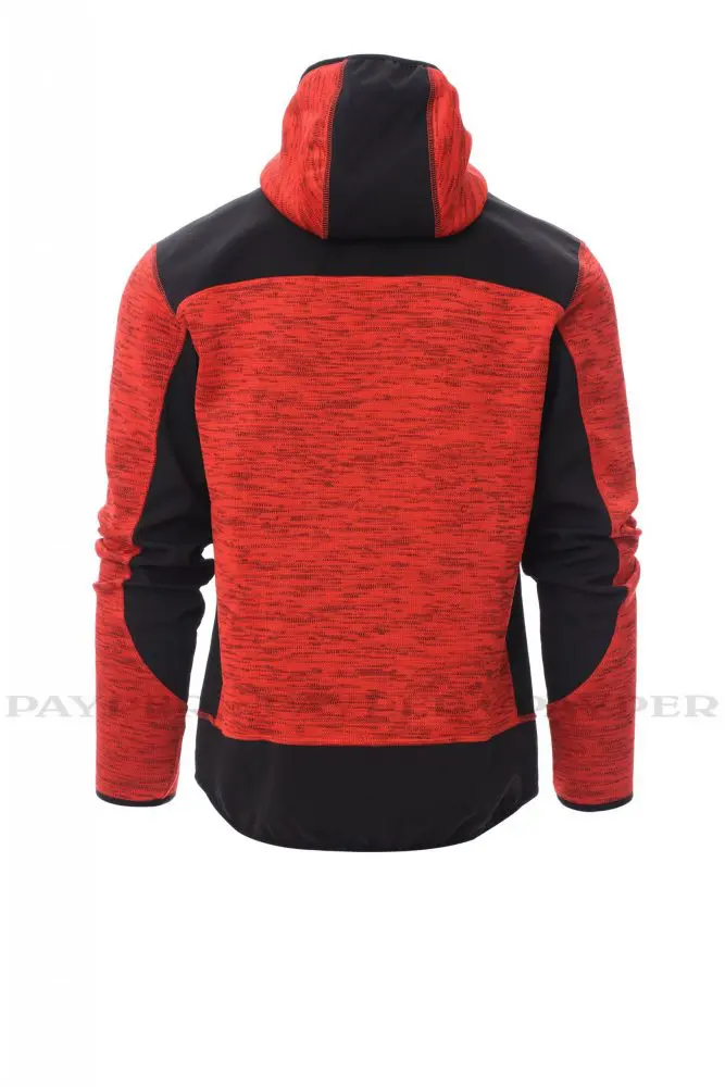 Trip Herren Fleece-Strickjacke Rot / Schwarz – Bild 4