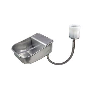 Viehtränke 2 Liter aus Edelstahl mit Schwimmerventil und IBC-Tank Anschluss