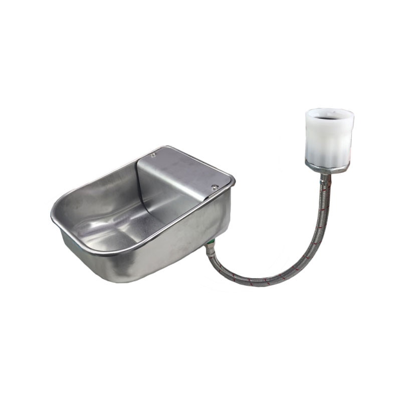 Viehtränke 2 Liter aus Edelstahl mit Schwimmerventil und IBC-Tank Anschluss