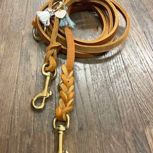 cognac boho fettlederleine mit messing karabiner