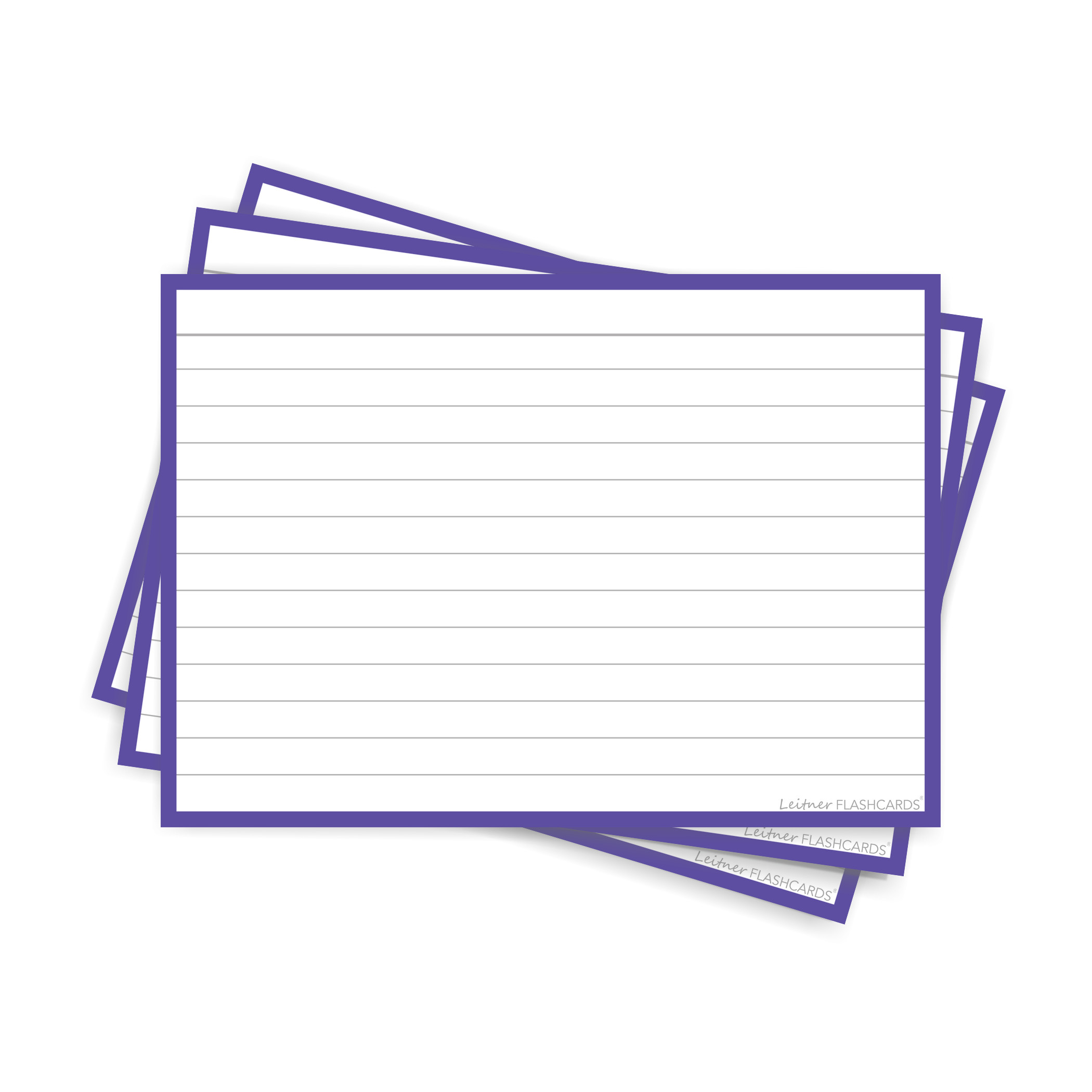 Leitner Flashcards Karteikarten A6 Lila Liniert