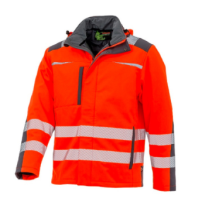 LeiKaTex® BRIGHT LINE Winter-Warnschutz-Softshelljacke EN ISO 20471 warnorange/grau